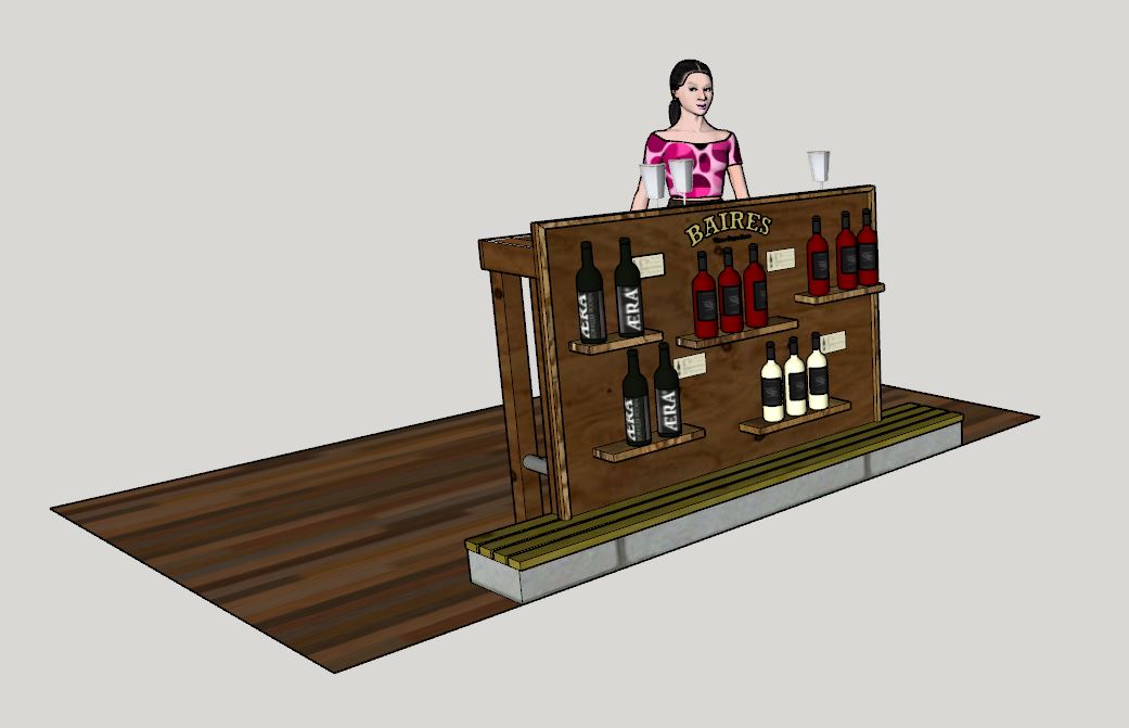 Vorderansicht Stehtisch Sketchup