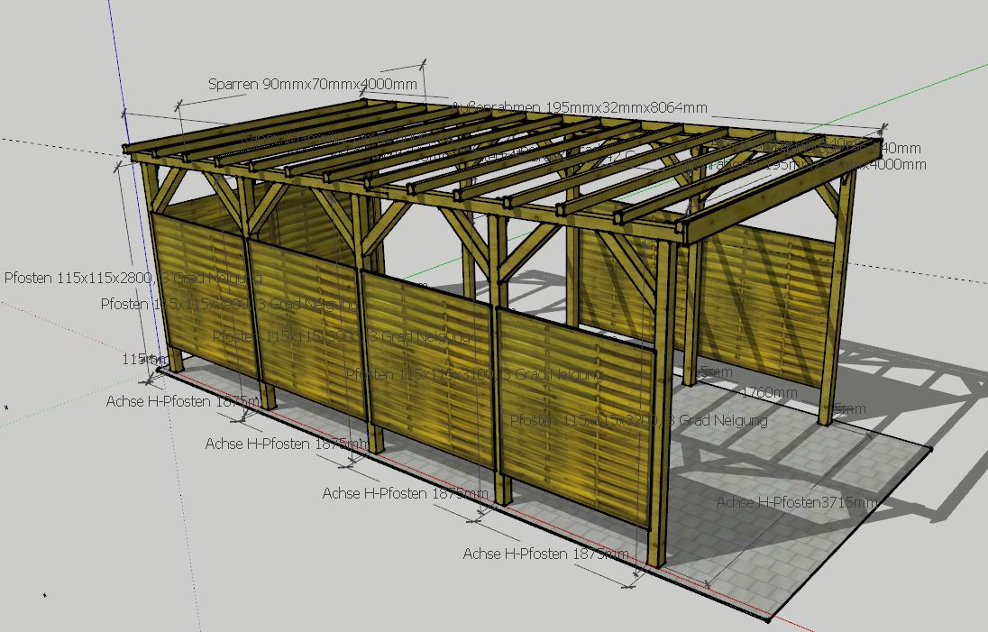 Carport oder Anbau aus Holz
